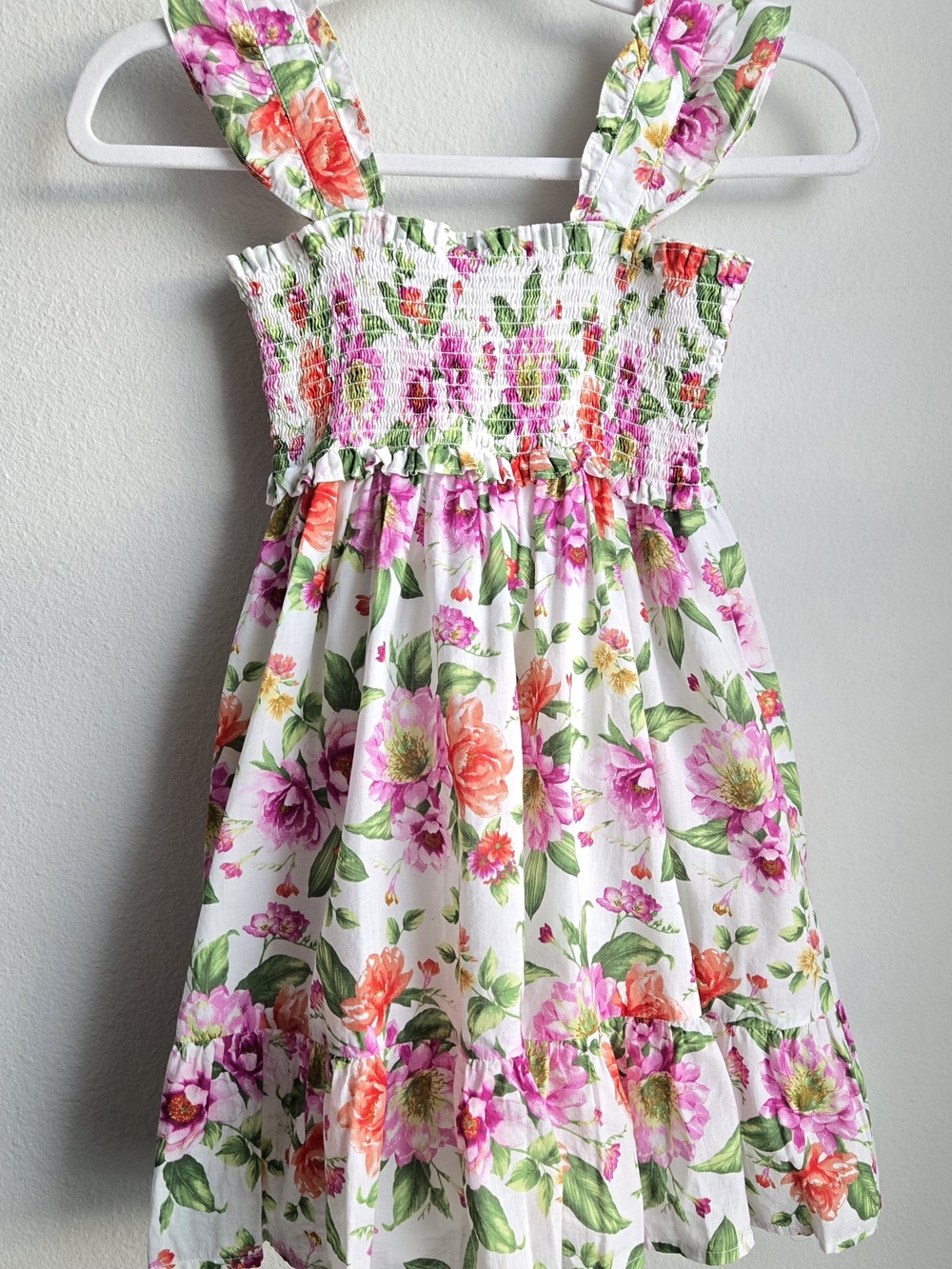 Janie and Jack Girl's Floral Sundress with Pink & Green Accents, Sz 8